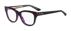 Black and purple statement frames by Dior