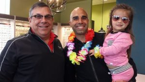 Dana our Ray Ban optical rep with Bruce Gradkowski and his daughter, Lily!