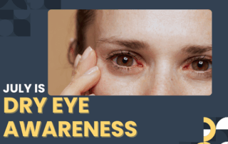 Blog title and person with red dry eyes.
